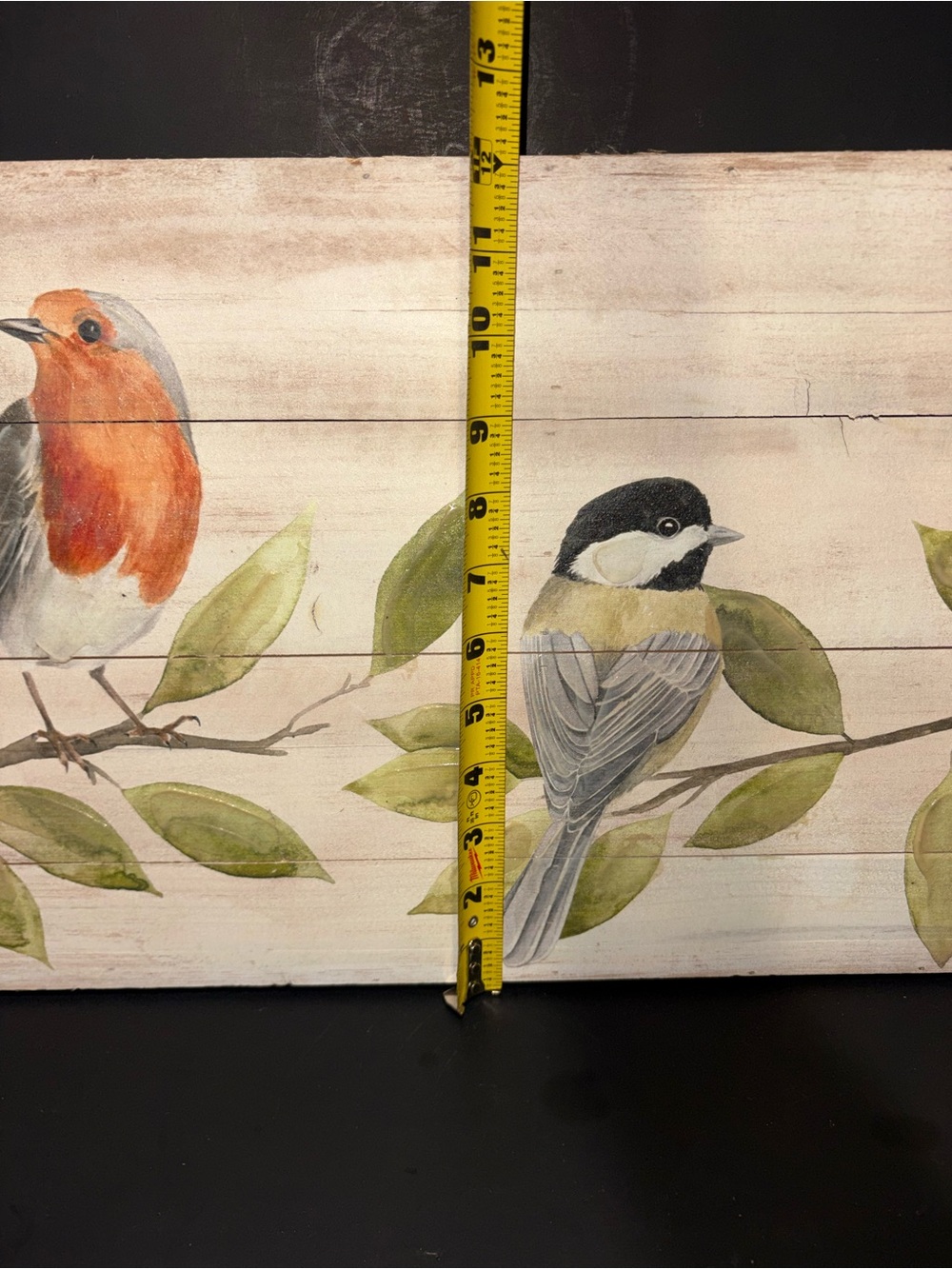 Hand-Painted Wooden Bird Wall Art - Red, Yellow, Green Accents - Picture 2 of 4